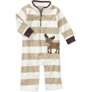 Carter's Warm fleece moose coverall romper, mock neck